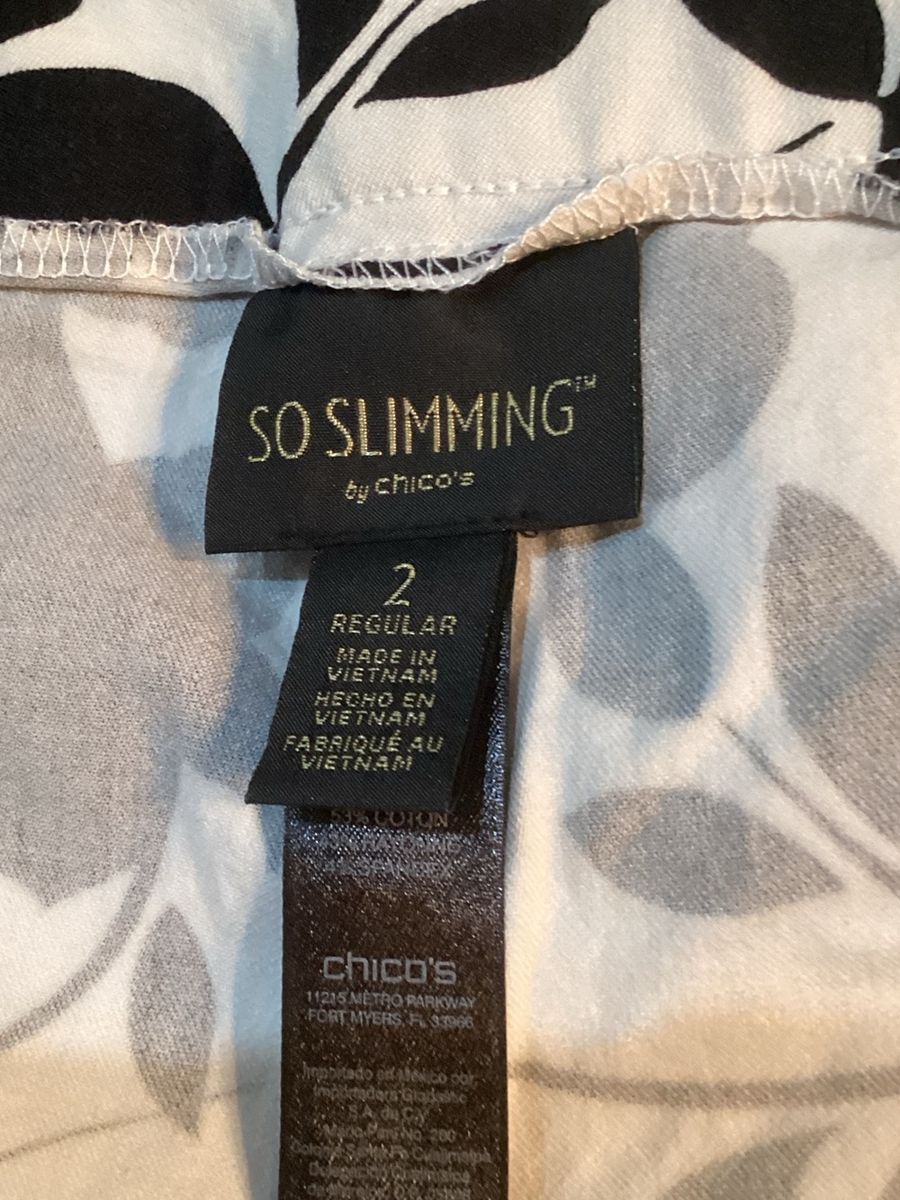 Chico's Black and White Floral Leggings